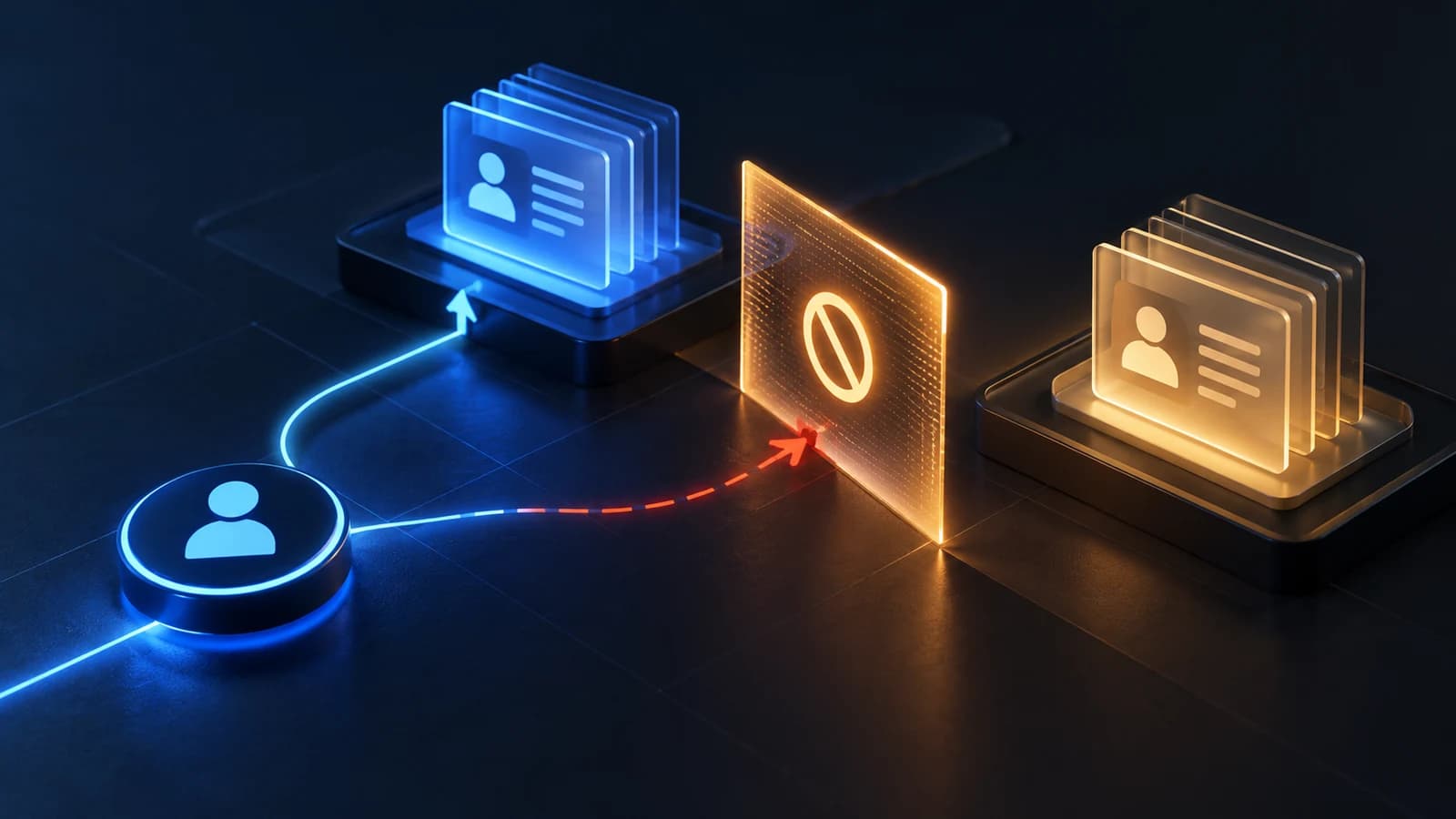 Separate user-owned project records with an access-control barrier blocking an unauthorized update